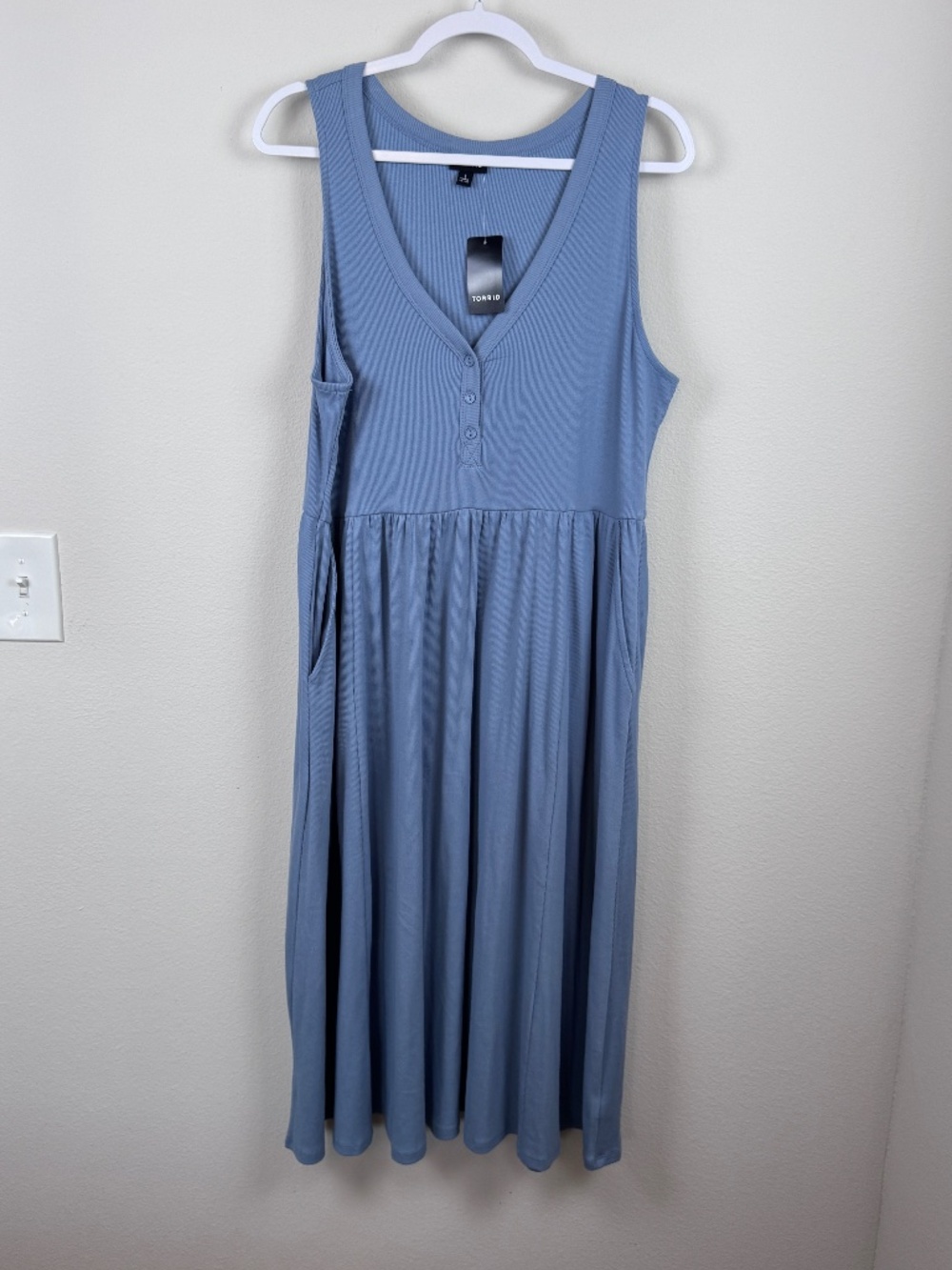 TORRID Henley Tank 'Mountain Spring' Dress with Pockets - NWT / Women's Plus 1X